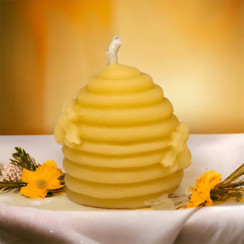 Beeswax Skep Candle - 100% Beeswax